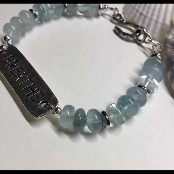 129🌞Blue Aquamarine Bracelet - Picture 2 of 3